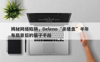 揭秘网络陷阱，Deleno“杀猪盘”半年布局背后的骗子手段