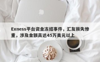 Exness平台资金冻结事件，汇友损失惨重，涉及金额高达45万美元以上