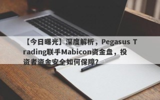 【今日曝光】深度解析，Pegasus Trading联手Mabicon资金盘，投资者资金安全如何保障？