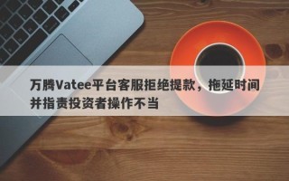 万腾Vatee平台客服拒绝提款，拖延时间并指责投资者操作不当