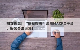 揭穿伪装！“摩石控股”盗用MACRO平台，假装合法运营！