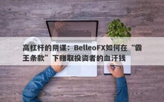 高杠杆的阴谋：BelleoFX如何在“霸王条款”下赚取投资者的血汗钱