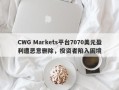 CWG Markets平台7070美元盈利遭恶意删除，投资者陷入困境