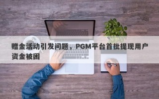 赠金活动引发问题，PGM平台首批提现用户资金被困