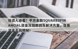 投资人必看！平方金融SQUAREDFINANCIAL资金冻结原因及解决方案，交易资金去向揭秘！