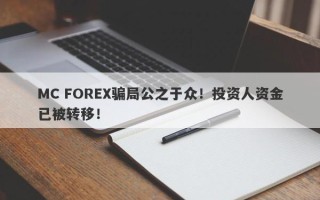 MC FOREX骗局公之于众！投资人资金已被转移！