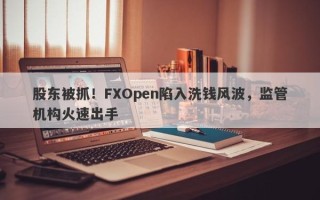 股东被抓！FXOpen陷入洗钱风波，监管机构火速出手