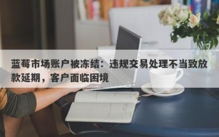 蓝莓市场账户被冻结：违规交易处理不当致放款延期，客户面临困境