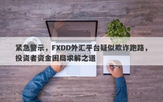 紧急警示，FXDD外汇平台疑似欺诈跑路，投资者资金困局求解之道