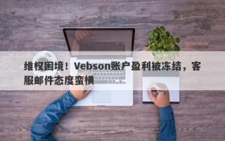 维权困境！Vebson账户盈利被冻结，客服邮件态度蛮横