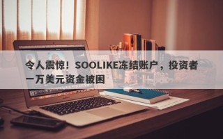 令人震惊！SOOLIKE冻结账户，投资者一万美元资金被困