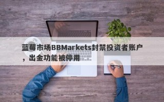 蓝莓市场BBMarkets封禁投资者账户，出金功能被停用